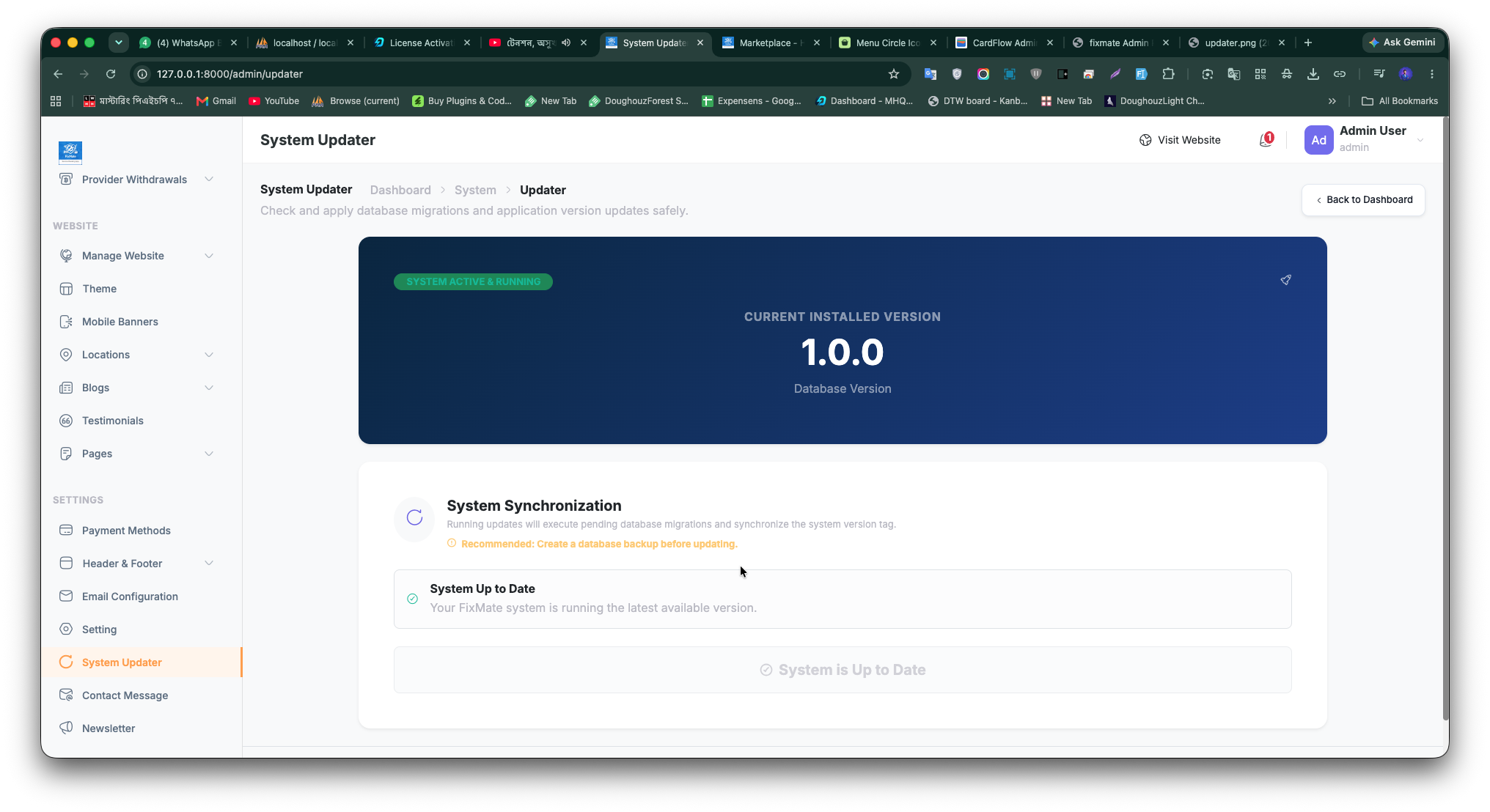 System Updater Interface